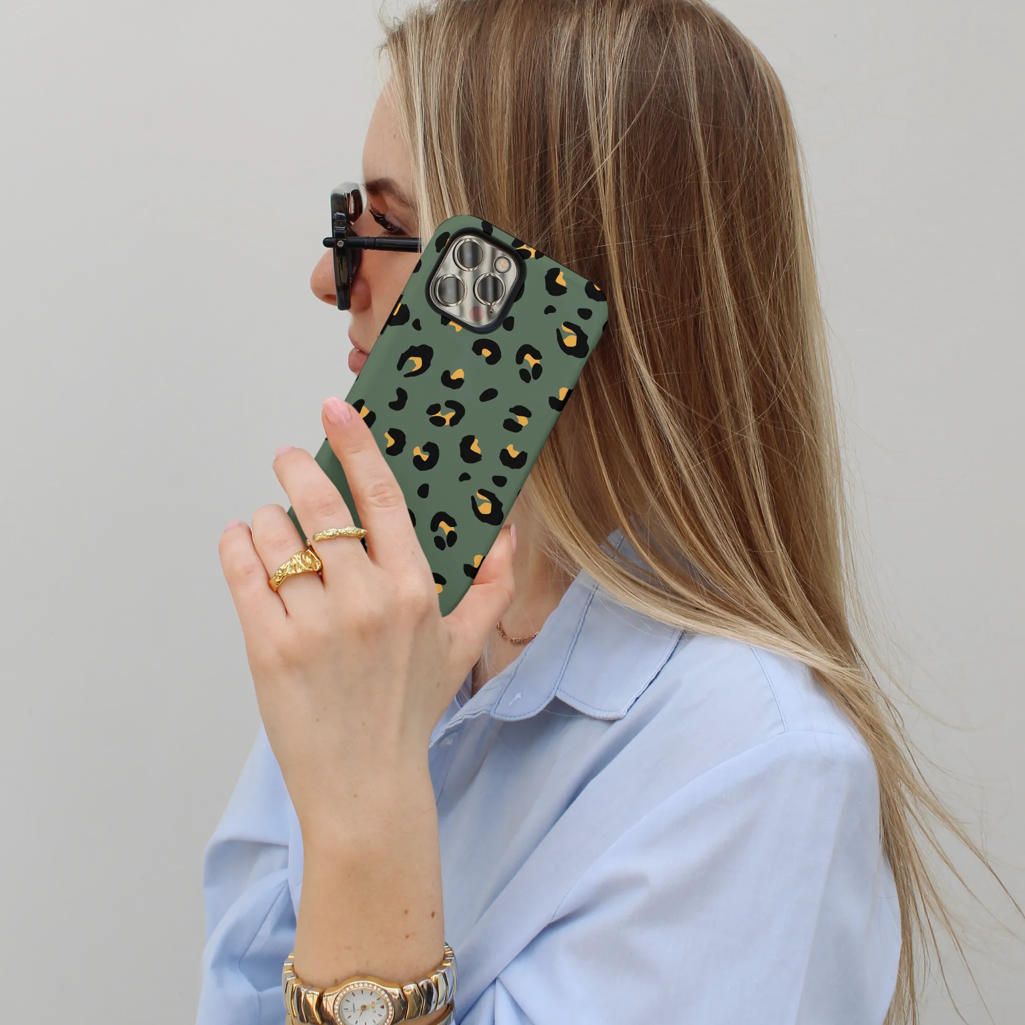Tough Phone Case - Khaki Leopard Fashion Forward