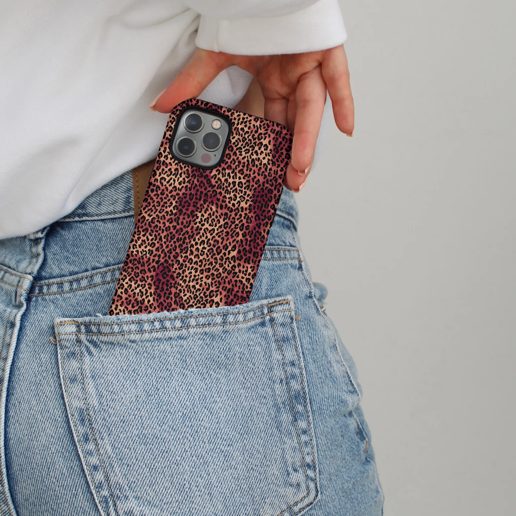 Tough Phone Case - Leopard Minimal Feature Portable Case