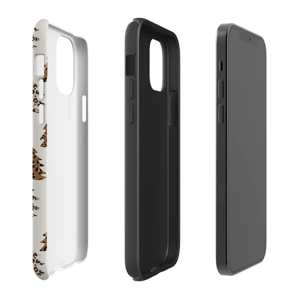 Gloss Finish Design Patterned Design Tough Phone Case - Leopard Trees