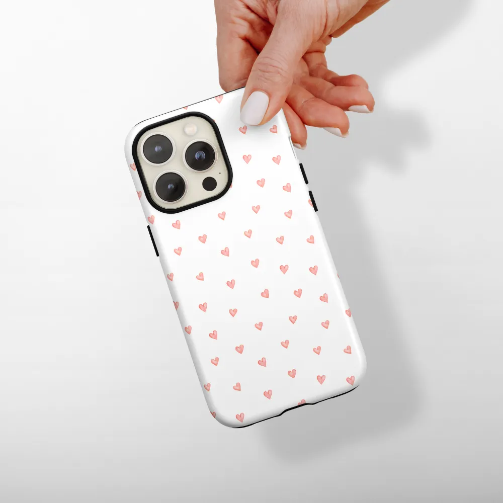 Tough Phone Case - Mini Hearts Unique Texture