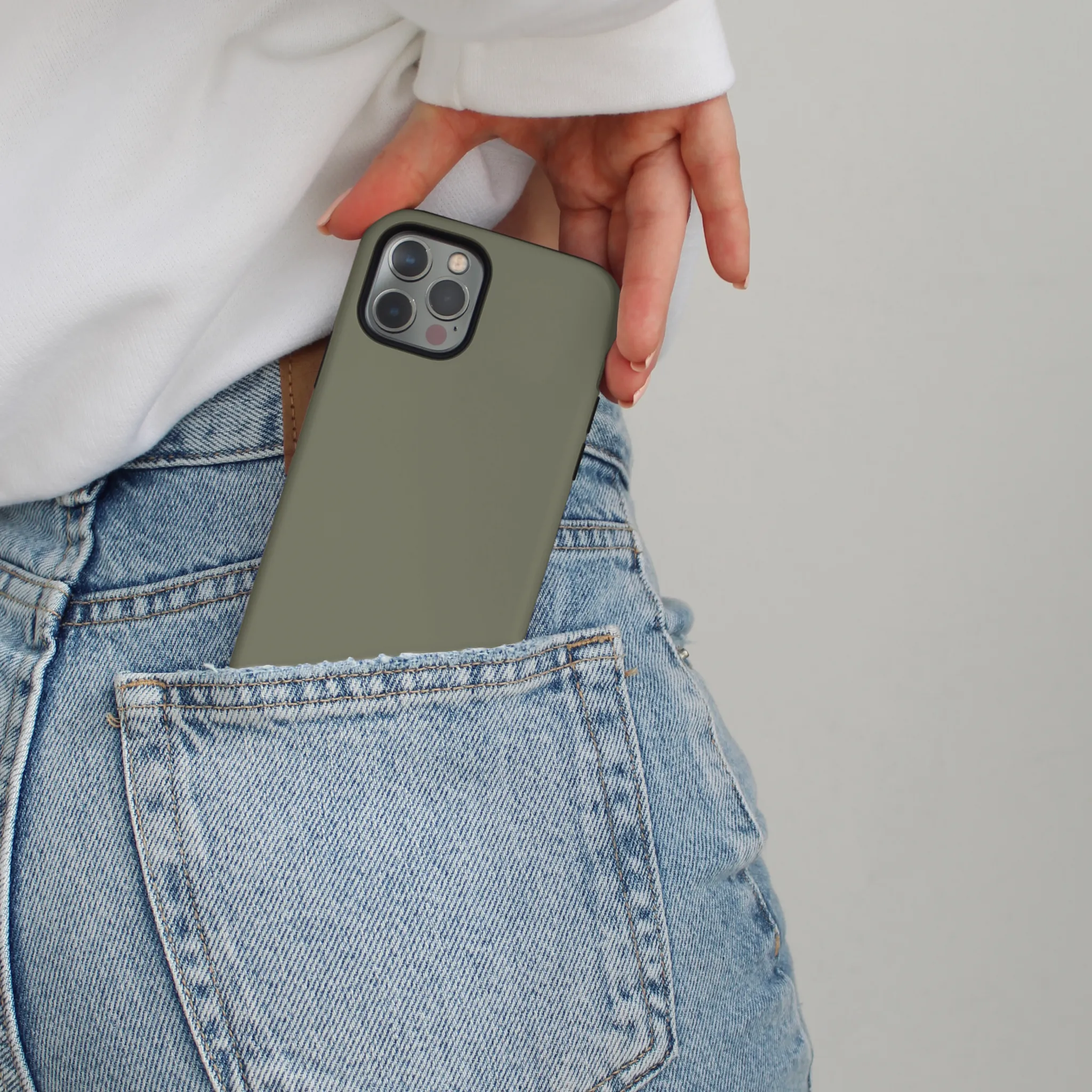 Strong Shell Matte Pattern Design Tough Phone Case - NAKD Khaki