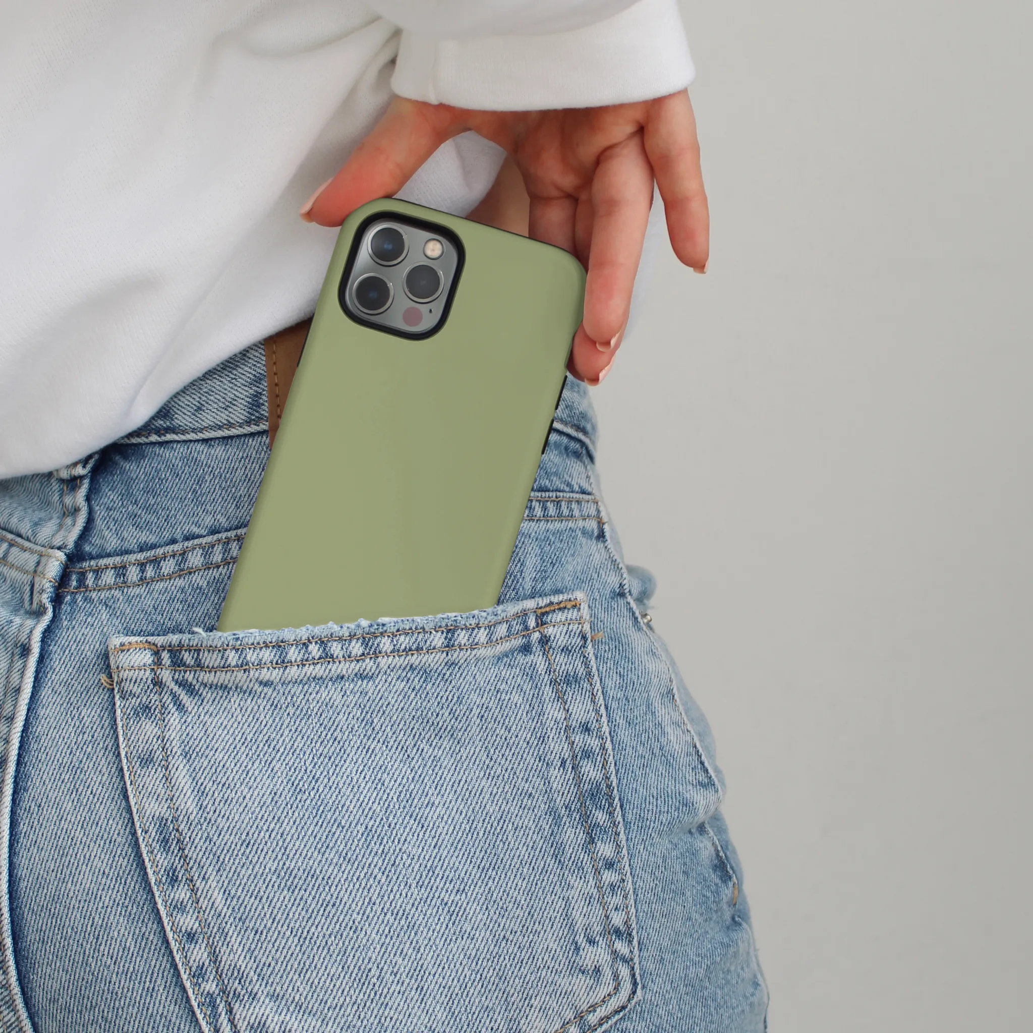 Tough Phone Case - NAKD Olive Grip Layer Hybrid Finish Texture