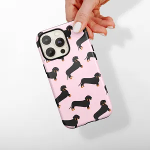 Tough Phone Case - Pink Dachshund Office use
