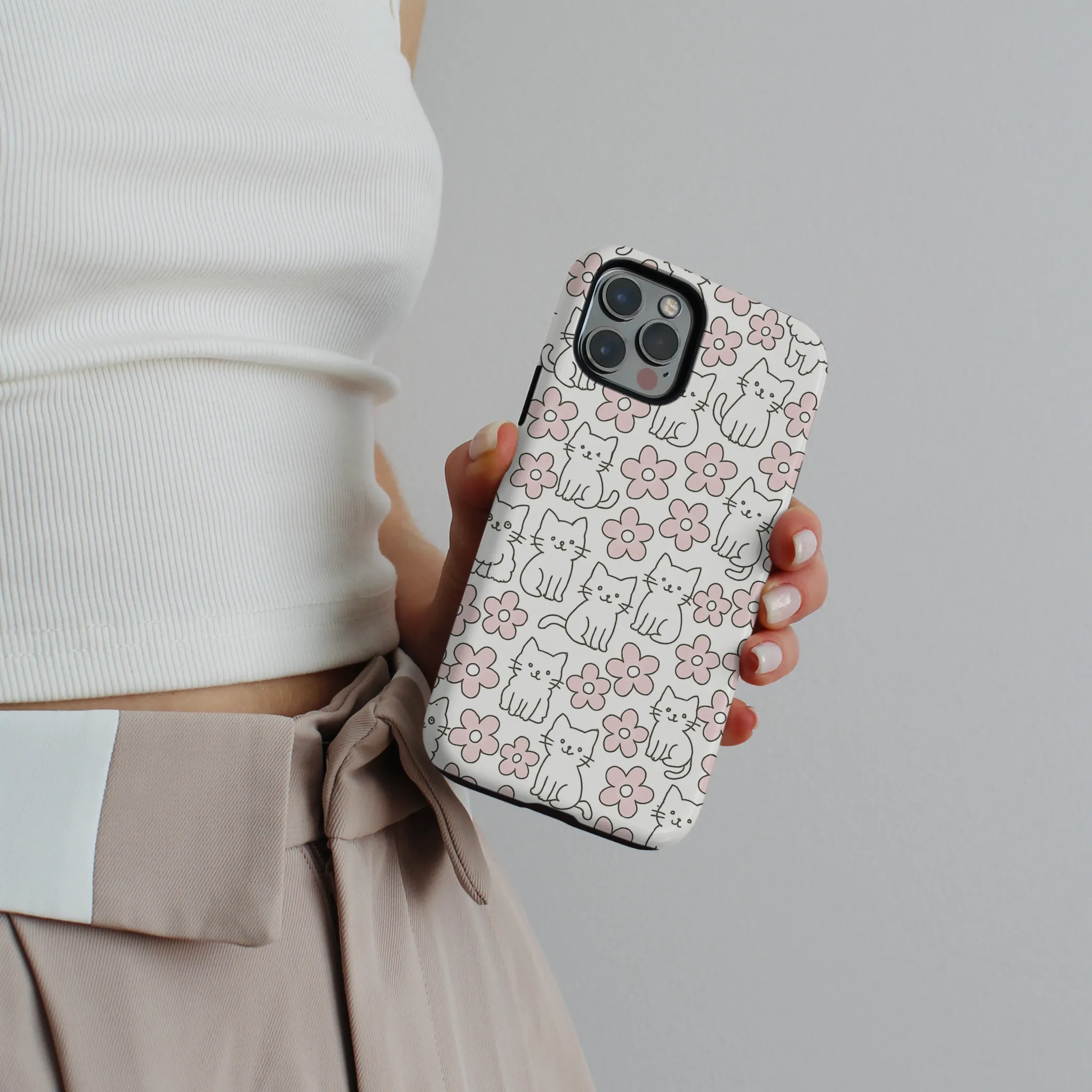 Rugged Build Texture Tough Phone Case - Purrfect Blooms