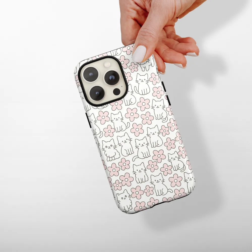 Trendy Texture Tough Phone Case - Purrfect Blooms