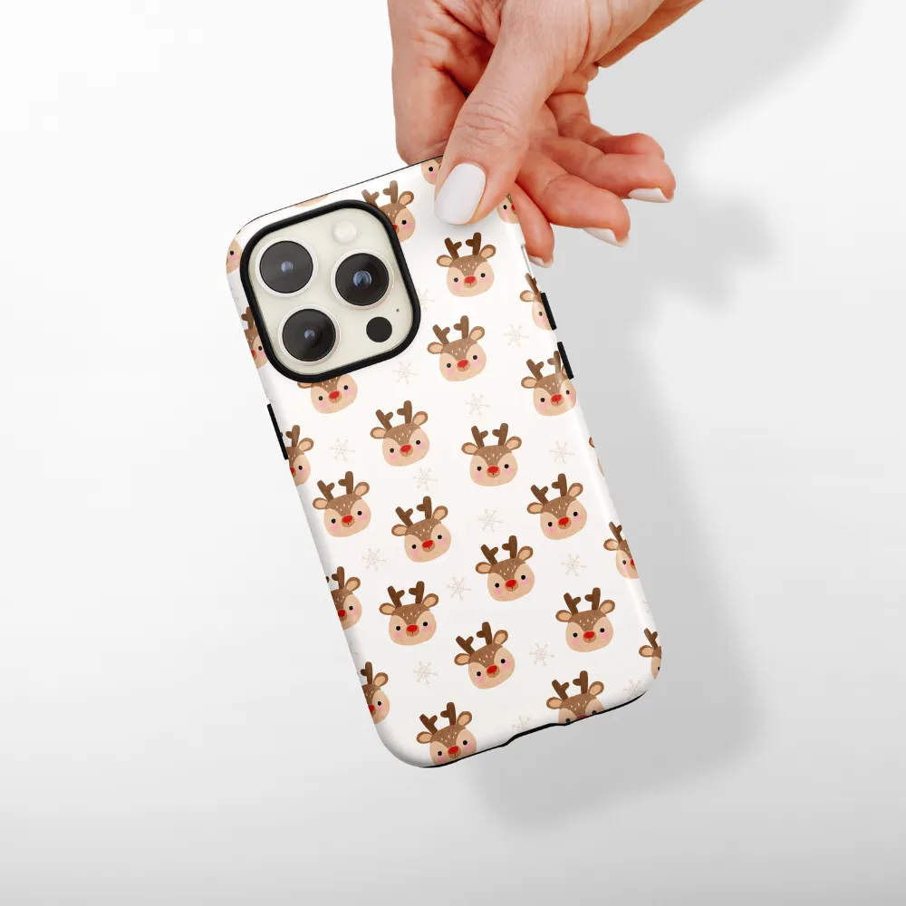Gloss Layer Minimal Texture Tough Phone Case - Ralphie Reindeer