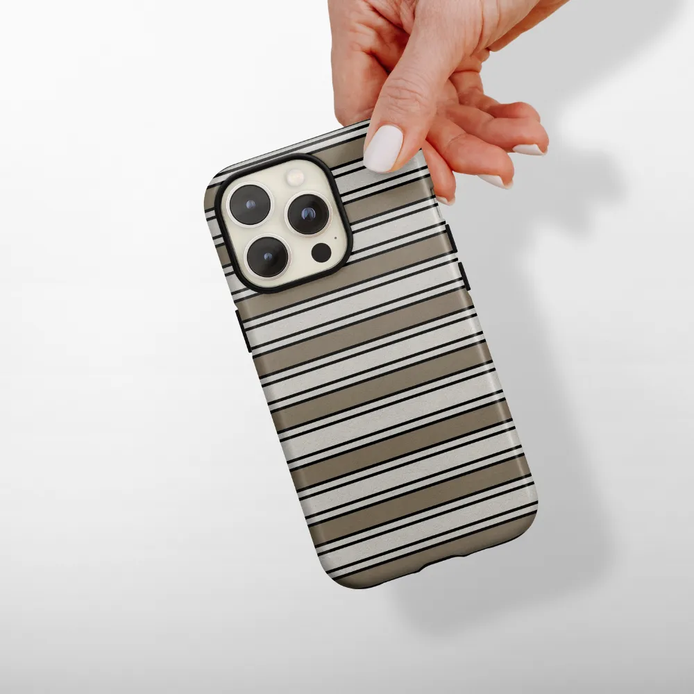 Tough Phone Case - Retro Stripes Smooth Look Texture Stylish Layer Texture