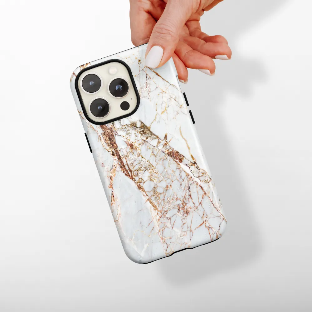 Fashion Texture Tough Phone Case - Rose Gold Marble