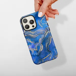 Simple Look Vivid Pattern Design Tough Phone Case - Royal Blue Crystal Agate