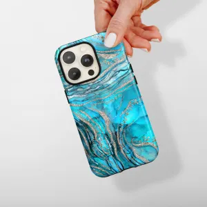 Tough Phone Case - Turquoise Crystal Agate Smooth Craft