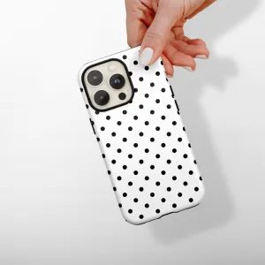 Tough Phone Case - White Polka Dot Fashion Accessory