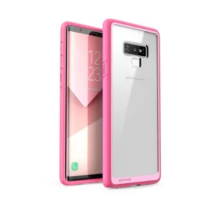 Galaxy Note9 Unicorn Beetle Style Slim Clear Case-Pink Rugged Texture Design