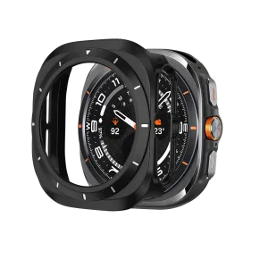 Tech Protection Protective Sleeve Guard Bandz Samsung Galaxy Watch Ultra Bezel PC Case (Black with White)