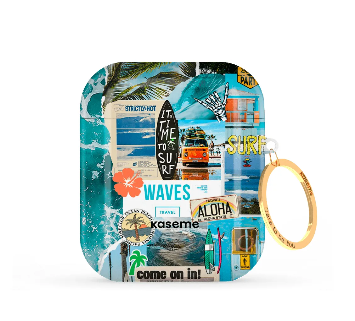 Aloha AirPods Case minimalist travel silicone airpods cover Durable Slim Organizer