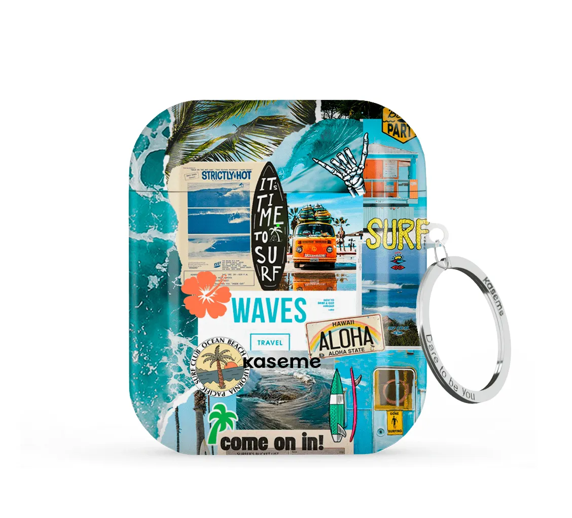 soft matte rubber airpods case premium leather earbuds holder Aloha AirPods Case