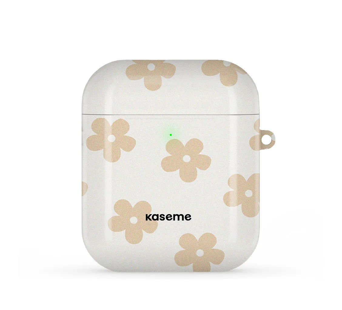 customizable silicone protector Custom Texture Cover Woodstock Beige AirPods Case