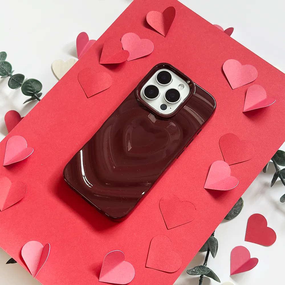 Melting Heart Phone Case - Burgundy Creative Design Rugged Build