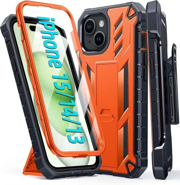 Office Accessory iPhone 15 Phone Case: with Belt-Clip Holster & Kickstand
