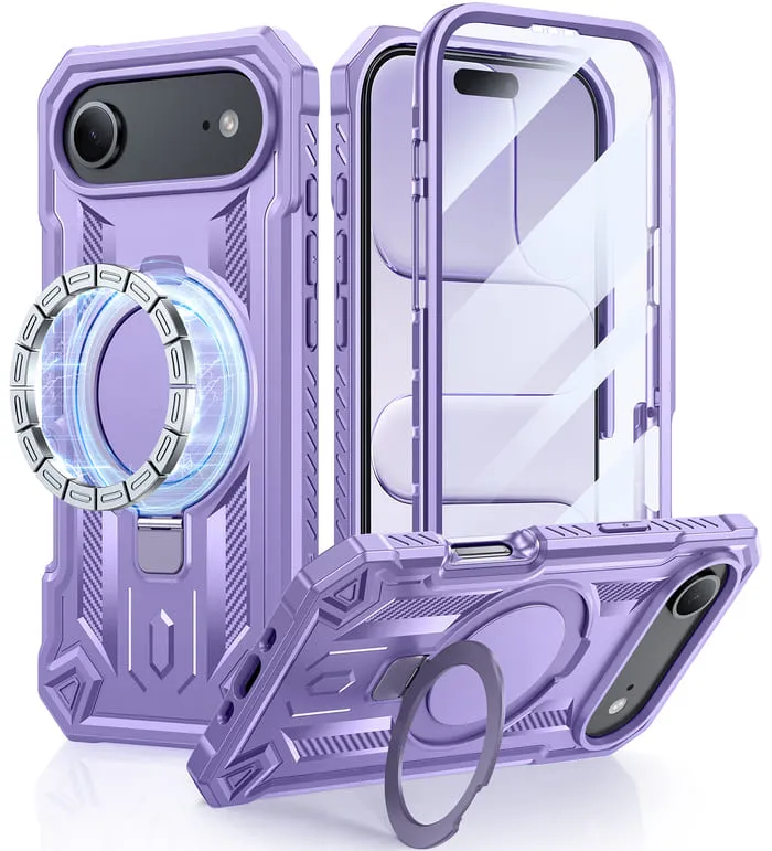 FNTCASE for iPhone Air Case with Ring Holder Magnetic Kickstand Military Grade Shockproof Protective Rugged Cell Phone Cover Protective Gear