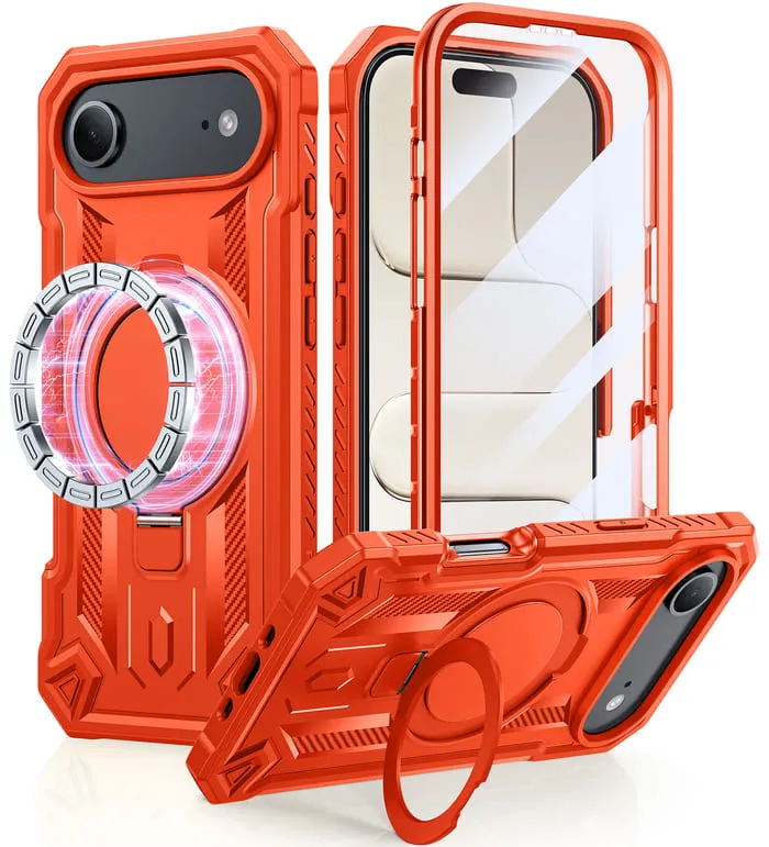 Comfort Layer Texture Compact Shape FNTCASE for iPhone Air Case with Ring Holder Magnetic Kickstand Military Grade Shockproof Protective Rugged Cell Phone Cover