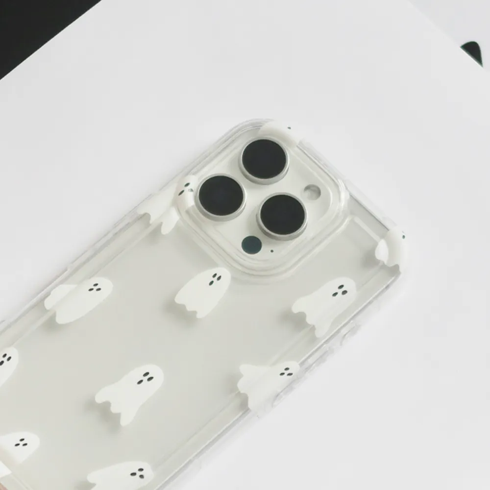 Clear Phone Case - Cute Ghosts Polished Touch Minimal Grip