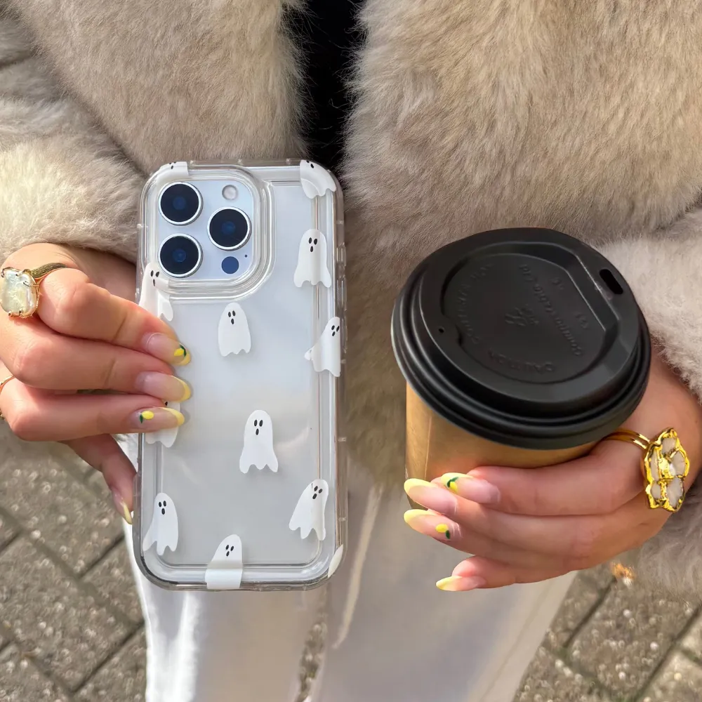 Clear Phone Case - Cute Ghosts Sport Inspired Strong protection