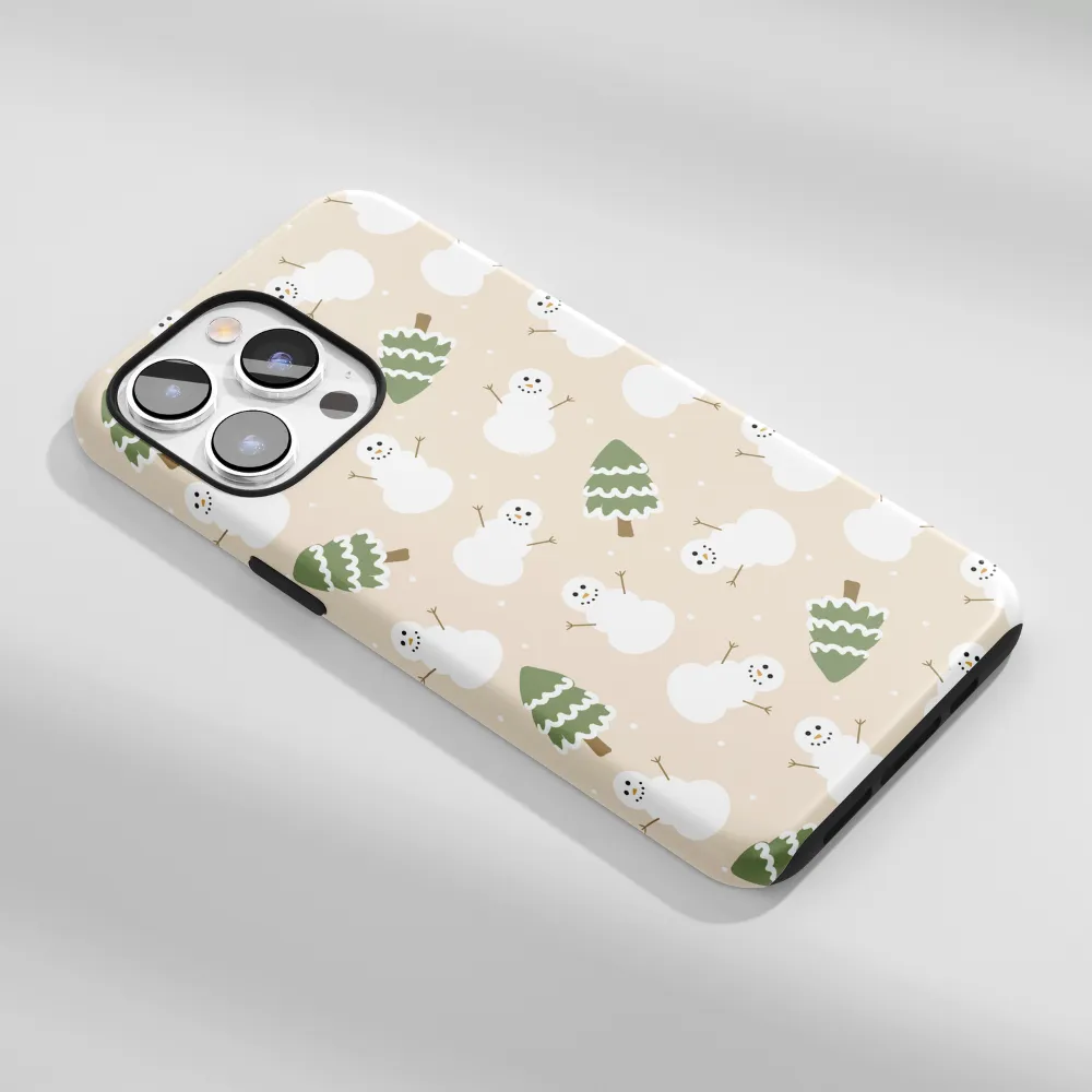 Minimal Surface Layer Tough Phone Case - Snowman