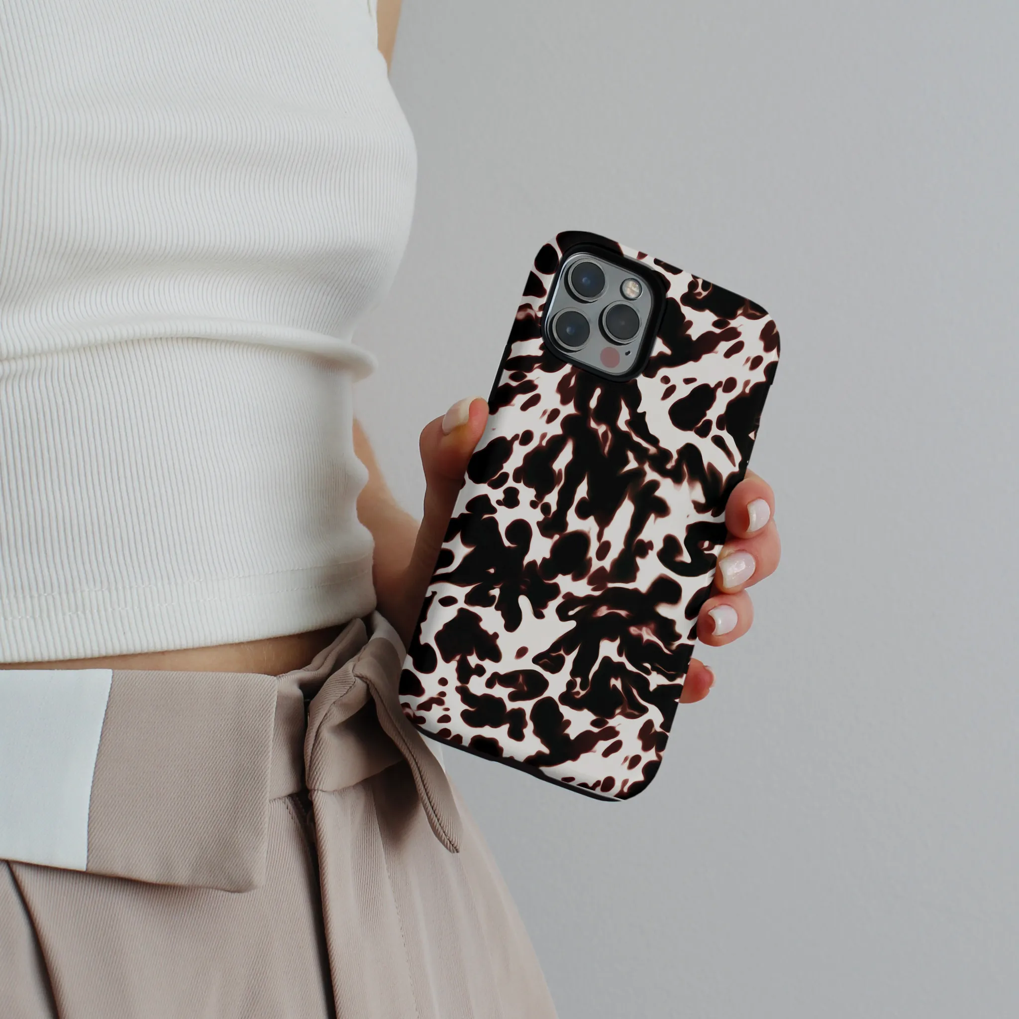 Tough Phone Case - White Tort Matte Coating