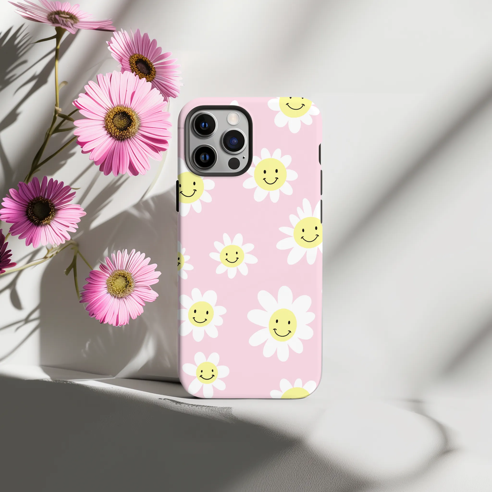 Shockproof Edge Tough Phone Case - Smiley Daisy