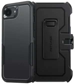 Luxury Surface FNTCASE for IPhone SE 4/ SE 2025/ 16E Phone Case: Dual Layer Military Grade Drop Protection Phone Cover with Belt-Clip Holster | Rugged Durable Heavy Duty Shockproof Protective Bumper Tough