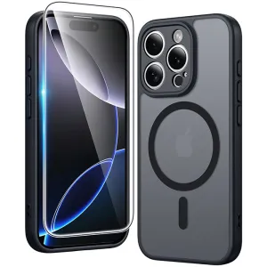 Smooth Grip FNTCASE for iPhone 16 Pro Max Case: Strong Magnetic Translucent Matte Slim Shockproof Protective Drop Full Protection Phone Cover