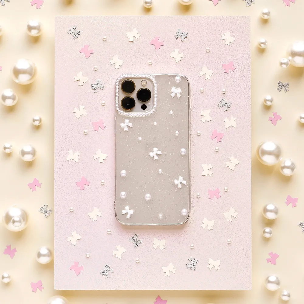 Mini White Bows Phone Case Trendy Finish Soft touch finish