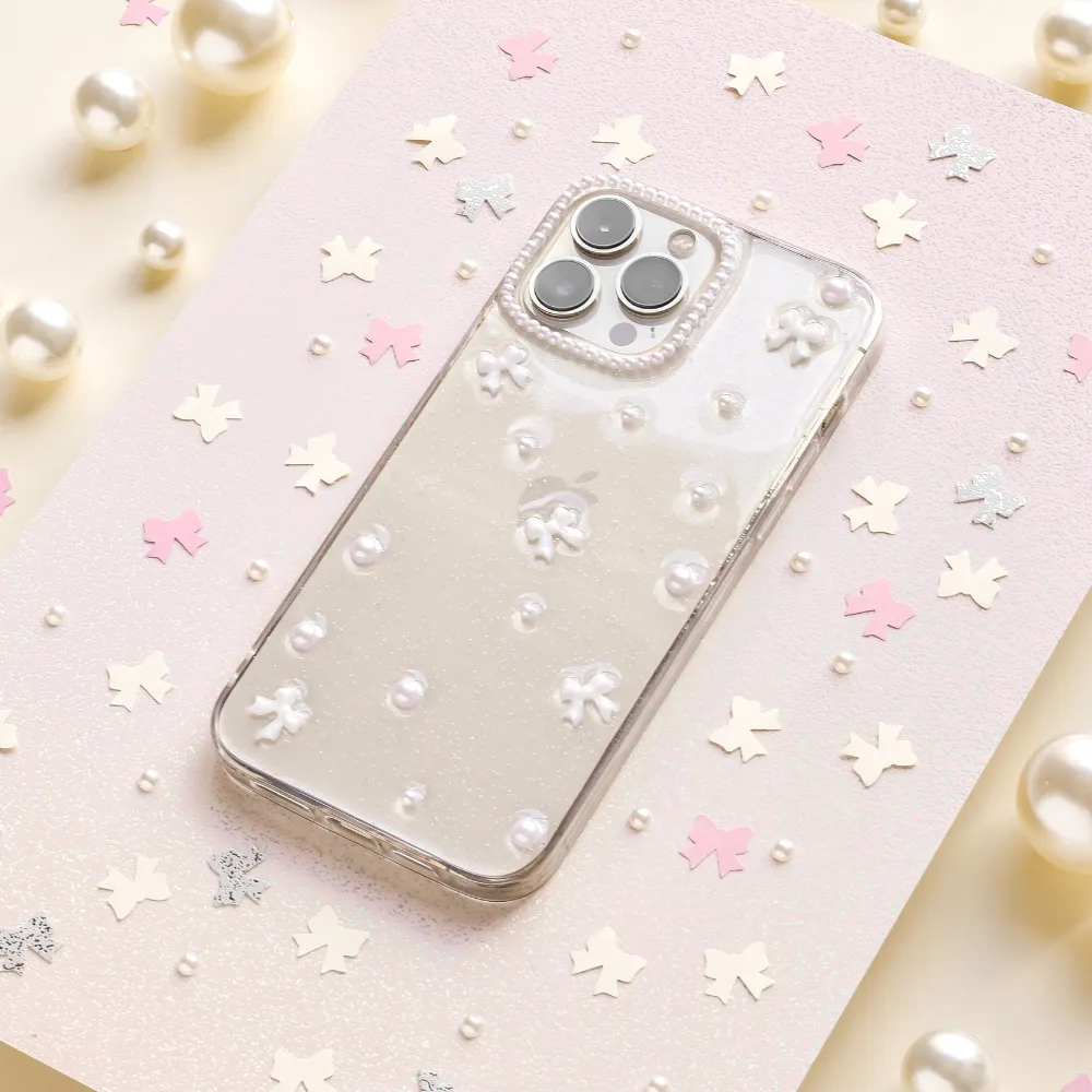Mini White Bows Phone Case Rugged Edge Texture