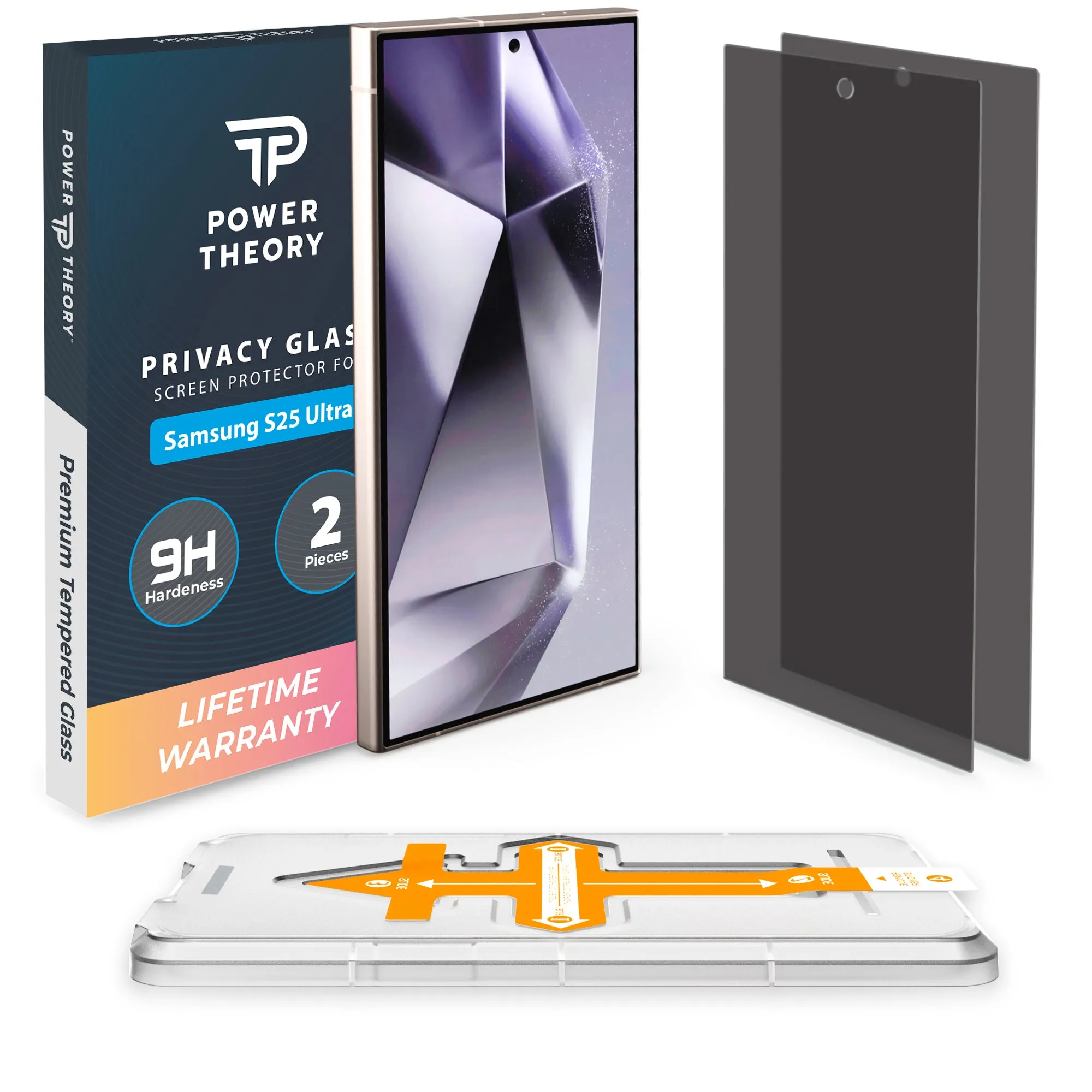 Power Theory compatible with Samsung Galaxy S25 Ultra Privacy Screen Protector Tempered Glass Ultra 9H Hardness, Anti-Spy [2 Pack] HD Protection