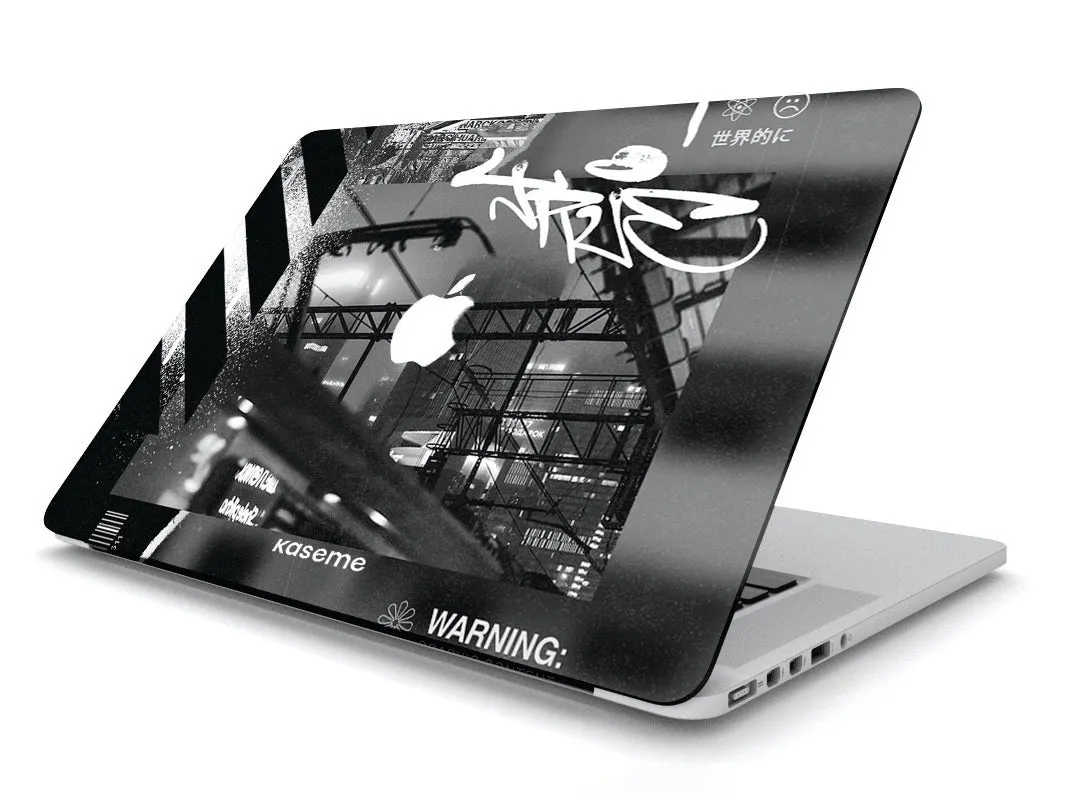Magnetic Lock Tablet Holder Warning MacBook skin