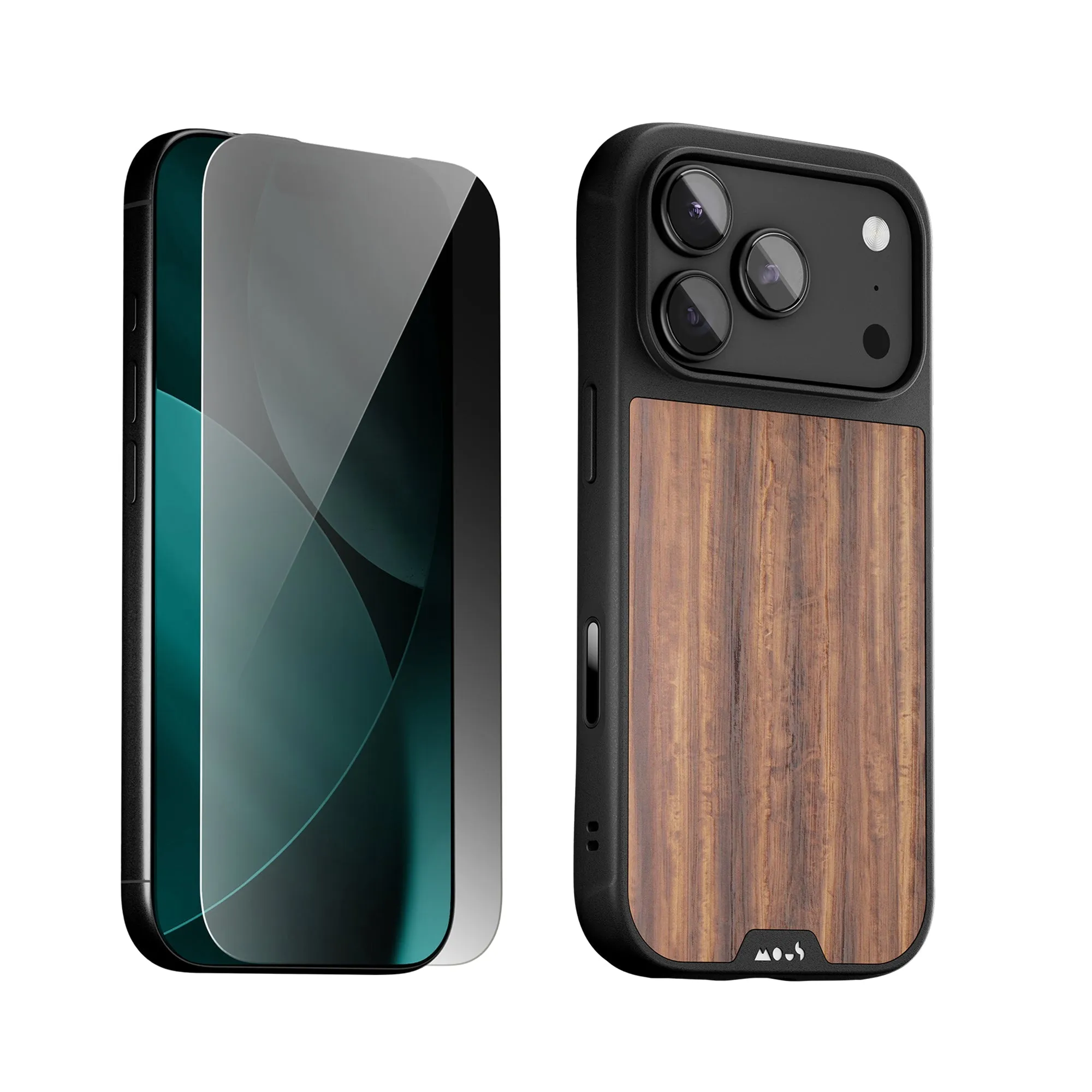 Walnut Protective Case and Screen Protector - iPhone Protection Kit Mobile Guard Max Pro Phone Screen Shield