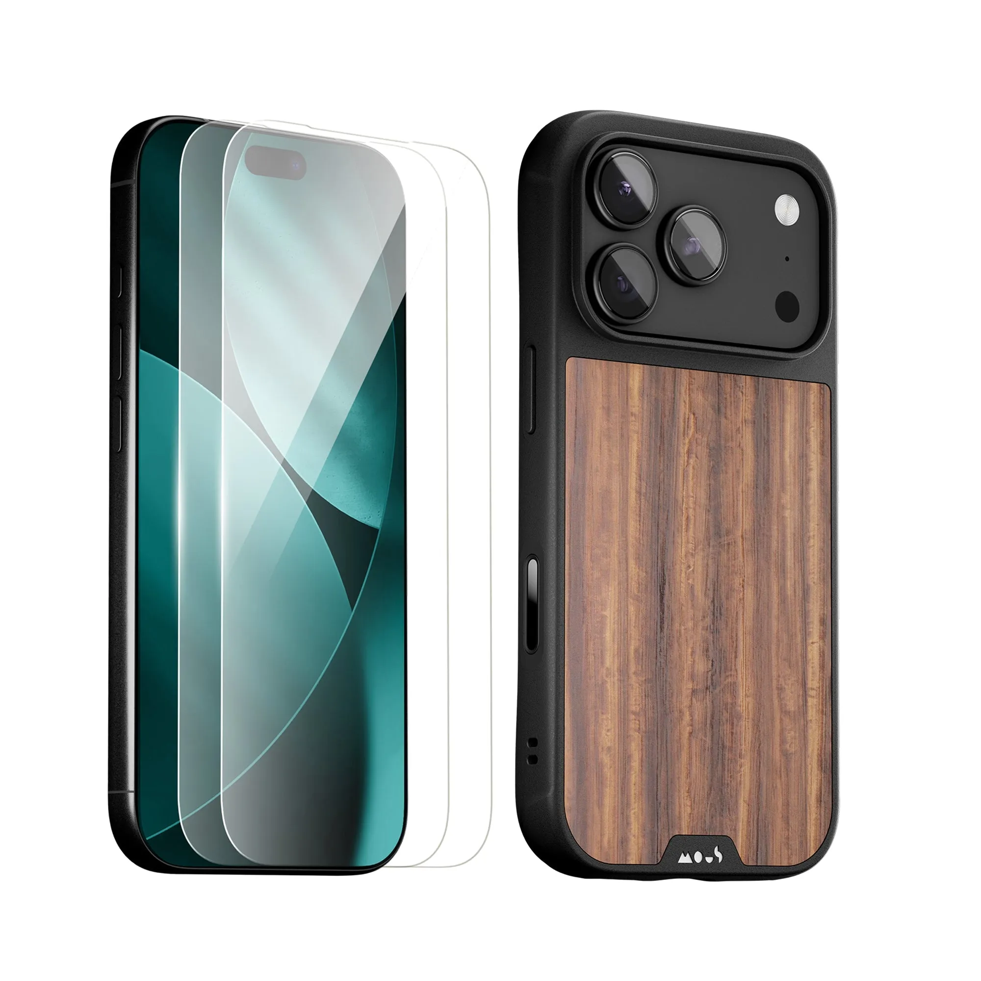 Walnut Protective Case and Screen Protector - iPhone Protection Kit Phone Device Shield Huawei Protector