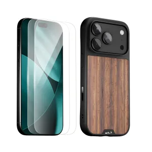Walnut Protective Case and Screen Protector - iPhone Protection Kit Phone Device Shield Huawei Protector