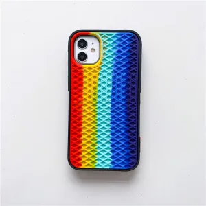 Travel Friendly Waffle Silicone Grip Sports Phone Case For iPhone