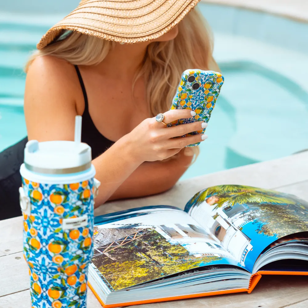 Wavy Phone Case - Amalfi Lemon Hybrid Shield Vivid Surface Detail