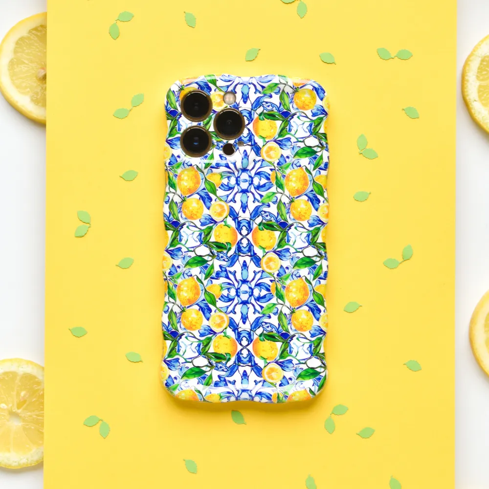 Wavy Phone Case - Amalfi Lemon Soft Edge Texture