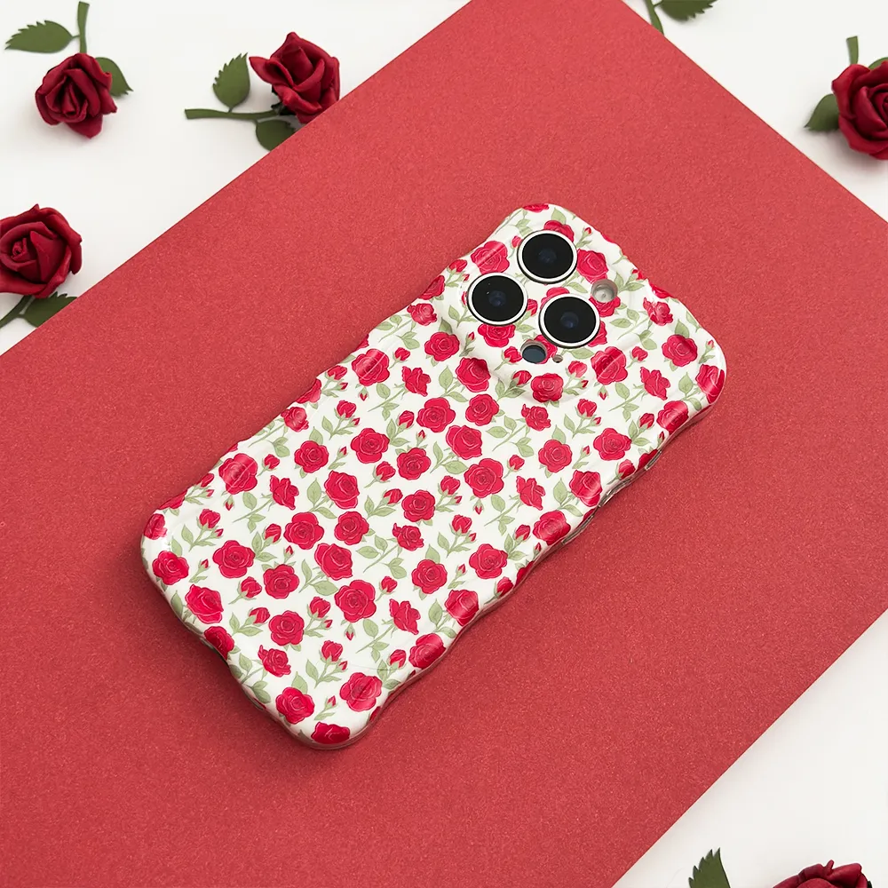 Wavy Phone Case - Buy Me Roses Crimson Slim Fit Design Durable Edge Finish