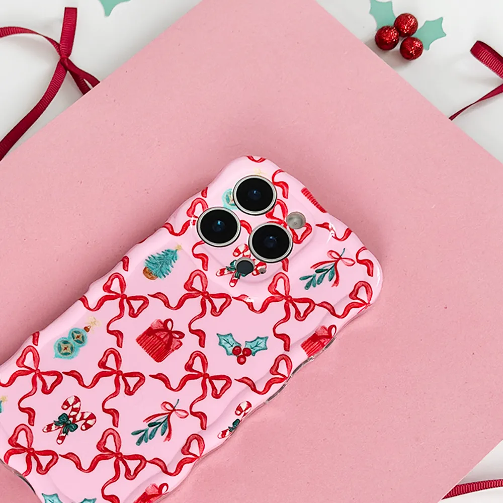 Wavy Phone Case - Christmas Kisses Durable Build Texture Ultra Thin