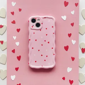 Wavy Phone Case - Cute Hearts Lightweight Build Quality