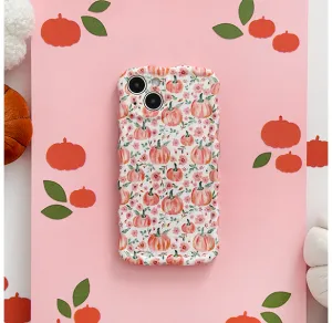 Wavy Phone Case - Ditsy Pumpkins Flexible Pattern Texture Hard Edge