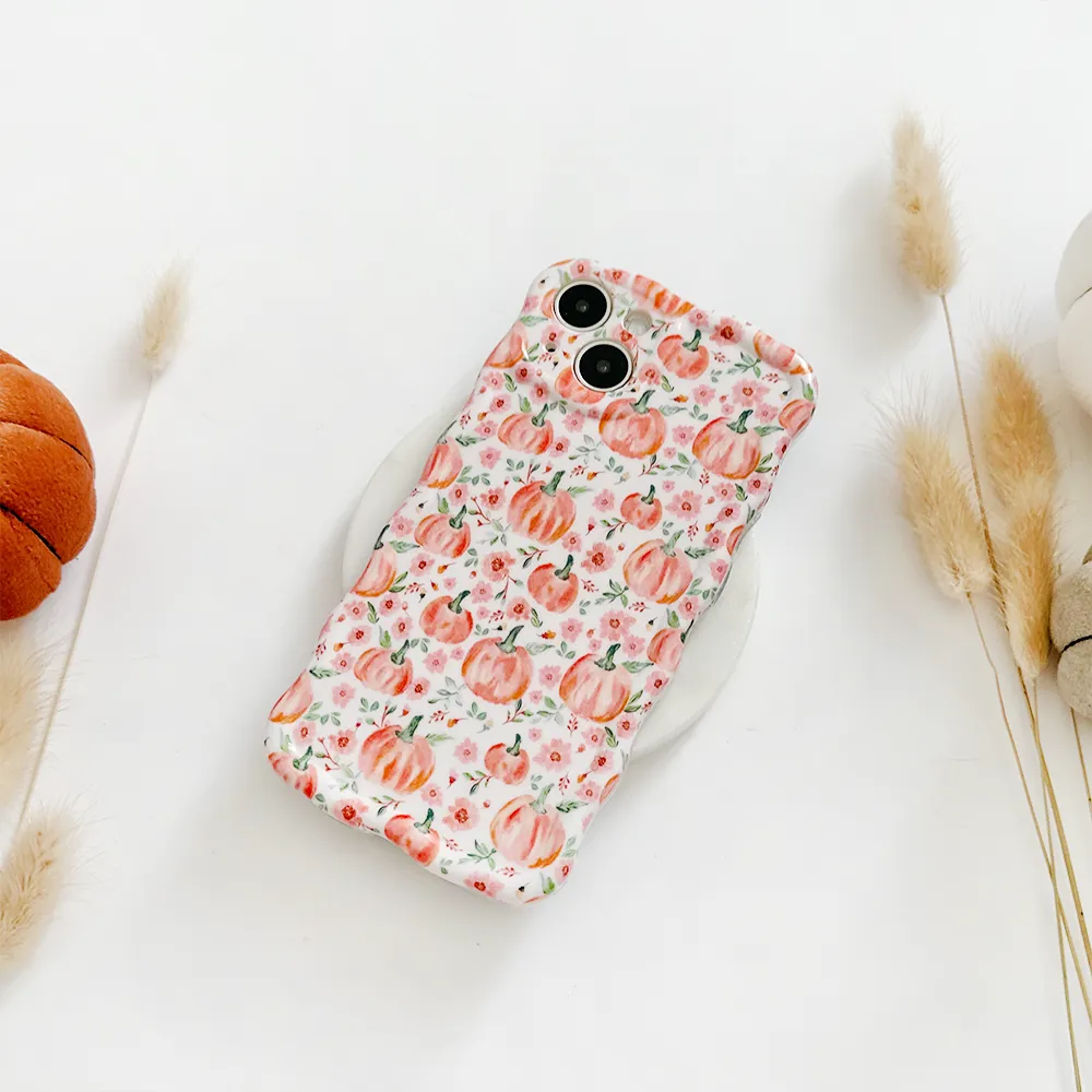 Wavy Phone Case - Ditsy Pumpkins Resistant Layer