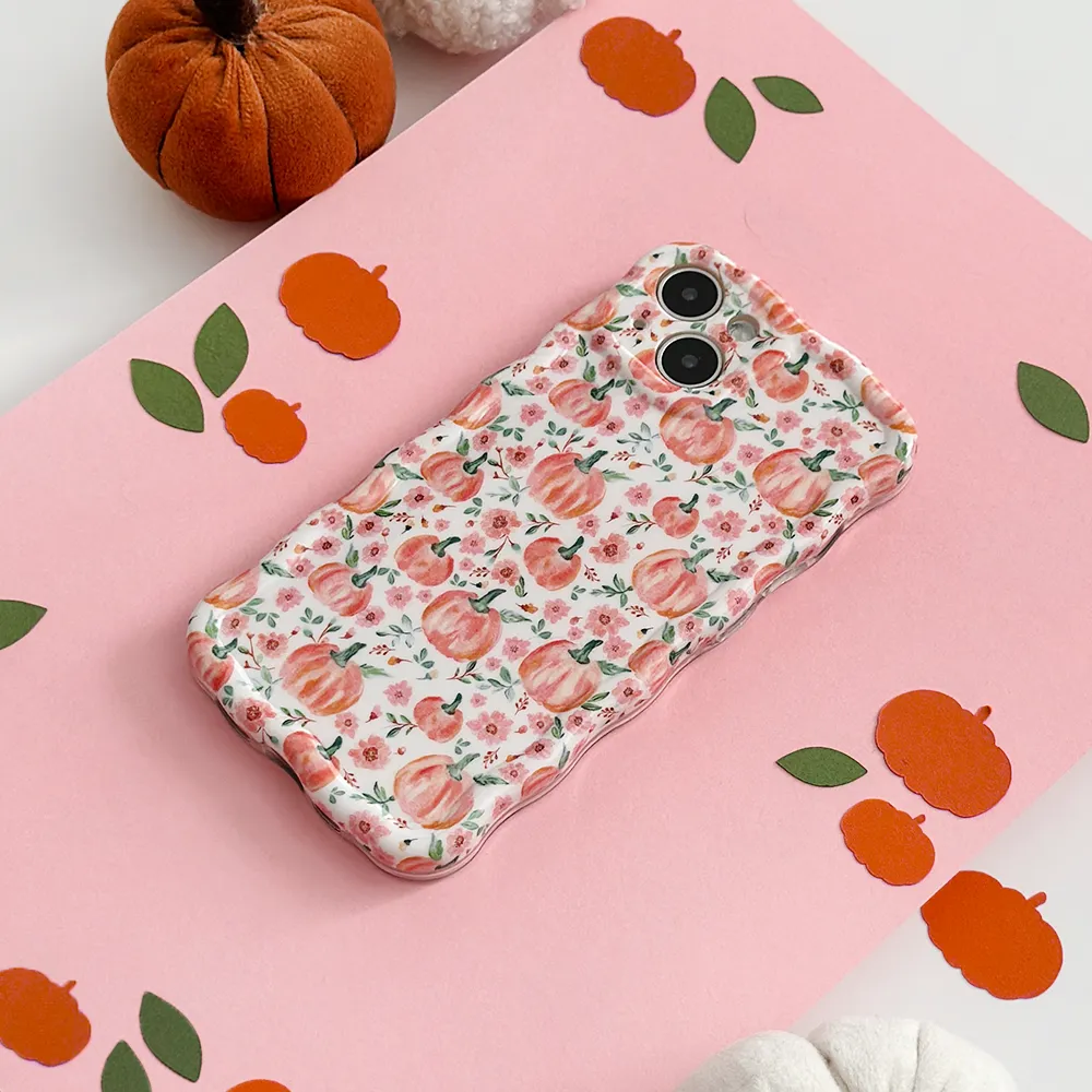 Clean Texture Wavy Phone Case - Ditsy Pumpkins
