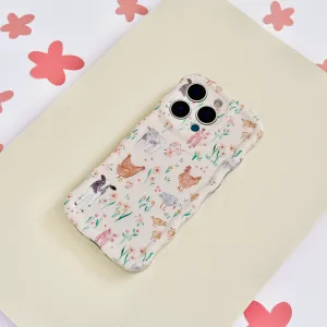Handy Use Wavy Phone Case - Farmyard Friends