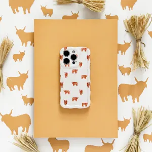 Protective Detail Wavy Phone Case - Highland Cow