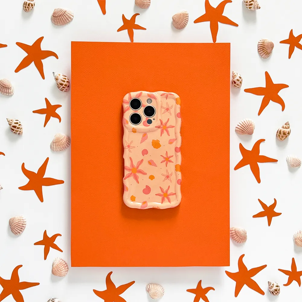 Vivid Design Texture Wavy Phone Case - Peachy Beach